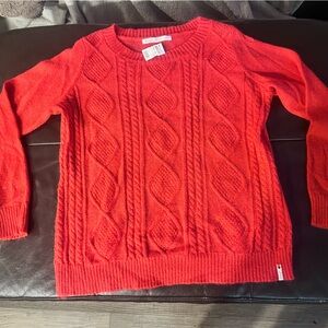 Woolrich Vibrant Red Mohair Cable Knit Sweater
